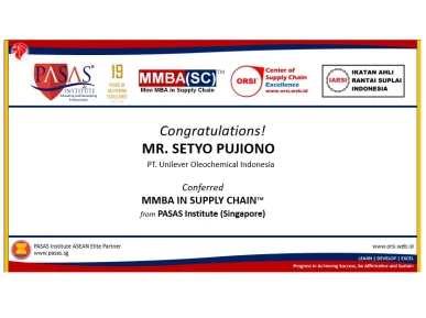 Congratulation to Mr SETYO PUJIONO