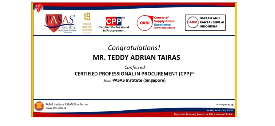 Congratulation to Mr. Teddy Adrian Tairas!