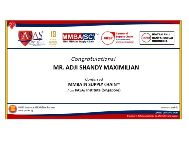 Congratulation to Mr Adji Shandy Maximilan