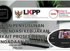 Pelaksanaan Pekerjaan Jasa Kajian Penyusunan Rekomendasi Kebijakan terkait Proses Bisnis Pengadaan BUMN di LKPP RI