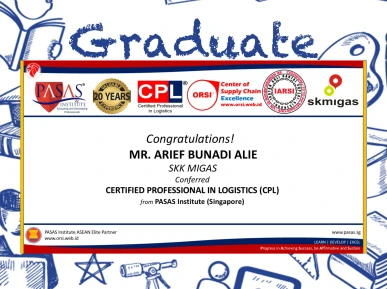 Congratulations to the Participant from SKK MIGAS for successfully completing the CPL international certification program