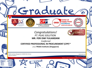 Congratulations to the Participant from PT PGAS SOLUTION for successfully completing the CPP  international certification program