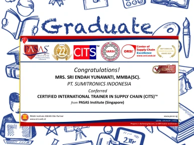 Congratulations to the Participant from PT SUMITRONICS INDONESIA for successfully completing the CITS program