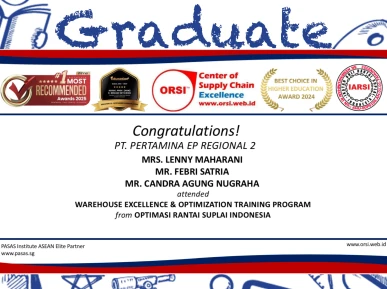 Congratulations to all Participants from PT Pertamina EP Regional 2 for successfully completing the Warhouse Excellence  Optimization Training Program