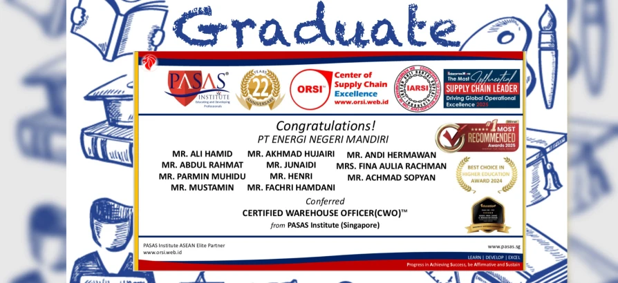 Congratulations to the Participants from PT. Energi Negeri Mandiri for successfully completing the Certified Warehouse Officer (CWO) - international certification program from PASAS Institute (Singapore)!