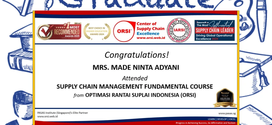 Congratulations to the Participant for successfully completing the Supply Chain Management Fundamental Course!