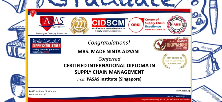 Congratulations to the Participant for successfully completing the CIDSCM Program!
